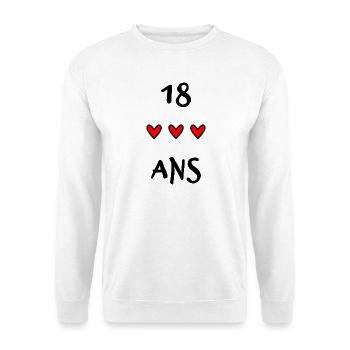 18. 18 JAHRE ALT. 18. JAHRESTAG. 18. GEBURTSTAG. - Unisex Pullover - Weiß - Vorne