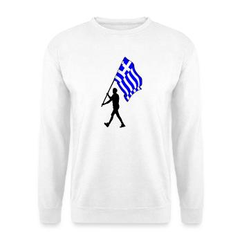 Flag Greece Man Walking - Unisex Sweatshirt - white - Front