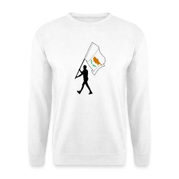 Cyprus Flag Man Walking - Unisex Sweatshirt - white - Front