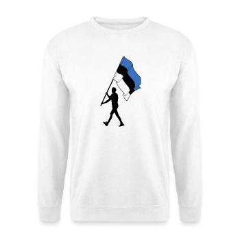 Flag Estonia man walking - Unisex Sweatshirt - white - Front