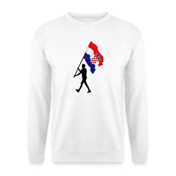 Flag Croatia man walking - Unisex Sweatshirt - white - Front
