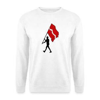 Drapeau Lettonie homme marchant - Sweat-shirt Unisexe - blanc - Devant