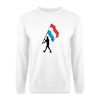 Drapeau Luxembourg homme marchant - Sweat-shirt Unisexe - blanc - Devant