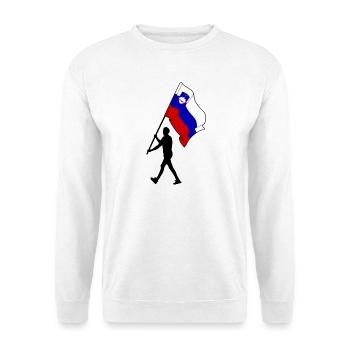 Flagge Slowenien Mann geht - Unisex Pullover - Weiß - Vorne