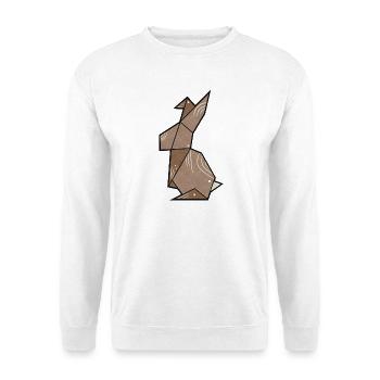 Origami Hase schlicht - Unisex Pullover - Weiß - Vorne