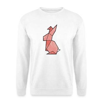 Pink Rabbit - Bunny Origami Style - Unisex Sweatshirt - white - Front