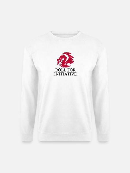 Roll For Initiative – Feuerdrache - Unisex Pullover - Weiß