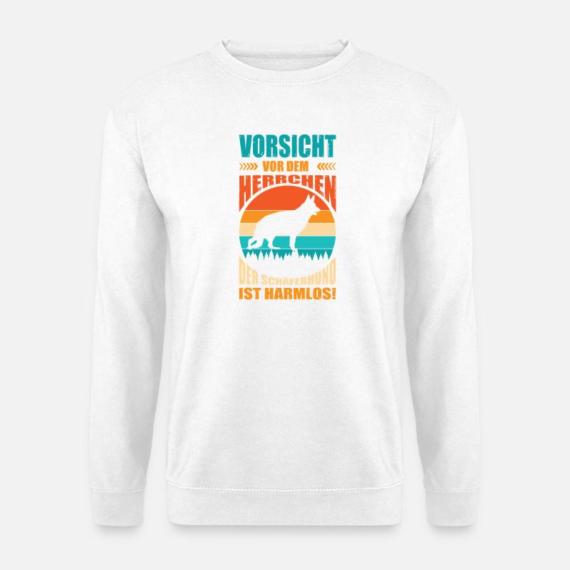 Schäferhund Geschenke Hund Herrchen Gassi - Unisex Pullover - Weiß