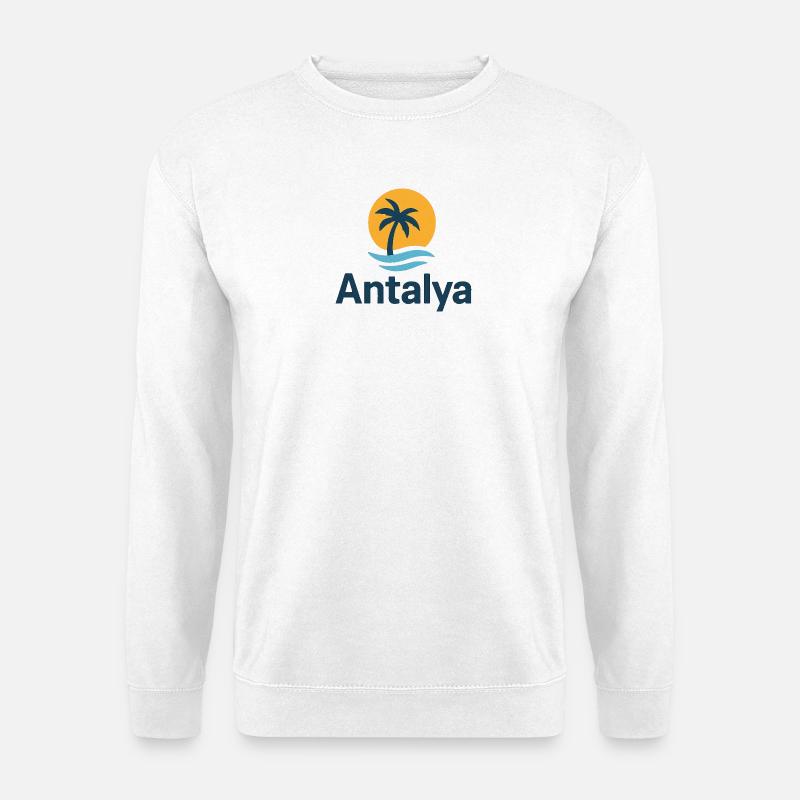 Antalya Palmenstrand Sonnenlogo - Unisex Pullover - Weiß
