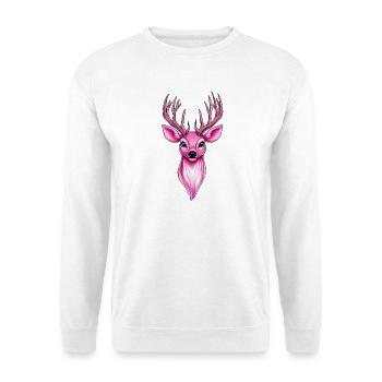 pink rosa Fantasy Reh - Unisex Pullover - Weiß - Vorne