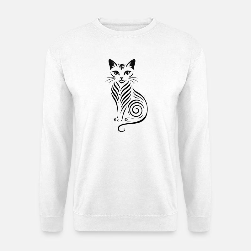 Nachtkatze Silhouette - Unisex Pullover - Weiß