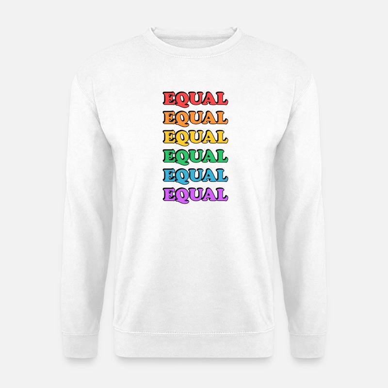 Regenbogen-Gleichheitstext - Unisex Pullover - Weiß