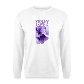 Violet Pansy Floral Design - Unisex Sweatshirt - white - Front