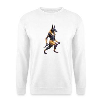 Anubis - Cooles Low Poly Logo - Unisex Pullover - Weiß - Vorne