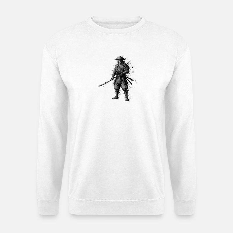Samurai warrior with katana lonely-ronin-japan - Unisex Sweatshirt - white