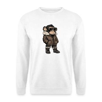 Singe Hiver Frais - Sweat-shirt Unisexe - blanc - Devant