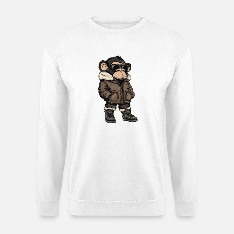 Monkey Cool Winter - Unisex Sweatshirt - white