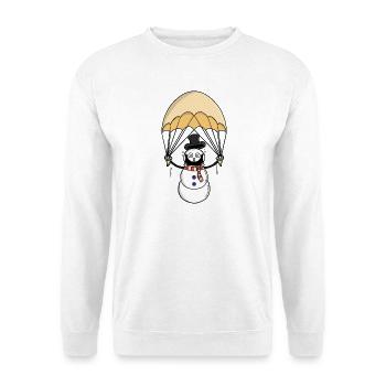 Parachuting Snowman - Unisex Sweatshirt - white - Front