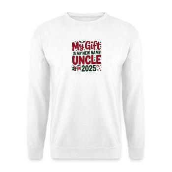 Mein Geschenk ist mein neuer Name Onkel 2025 - Unisex Pullover - Weiß - Vorne