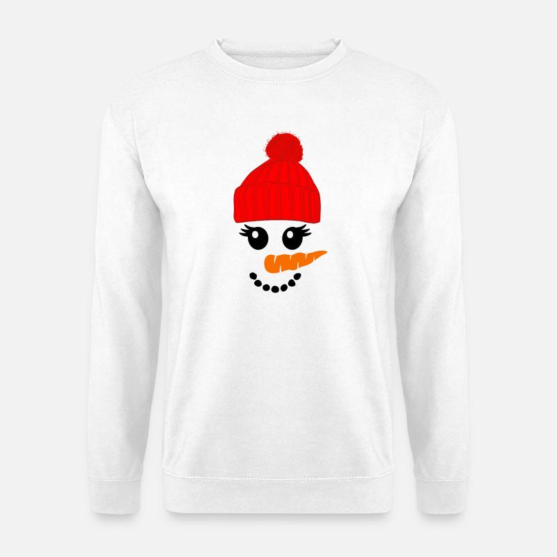 Snowman in a red hat - Unisex Sweatshirt - white