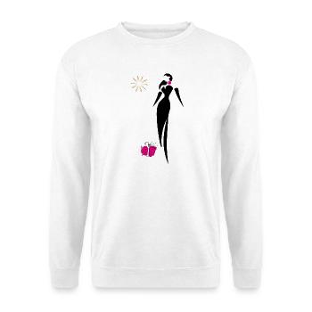 Noël avec une étoile dorée à paillettes - Sweat-shirt Unisexe - blanc - Devant
