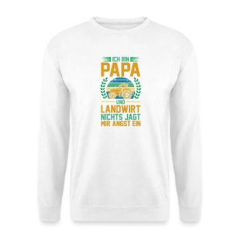 Je suis père et fermier. Rien ne me fait peur. - Sweat-shirt Unisexe - blanc - Devant