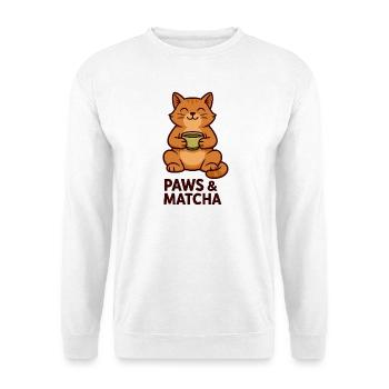 Pfoten & Matcha Katze - Unisex Pullover - Weiß - Vorne