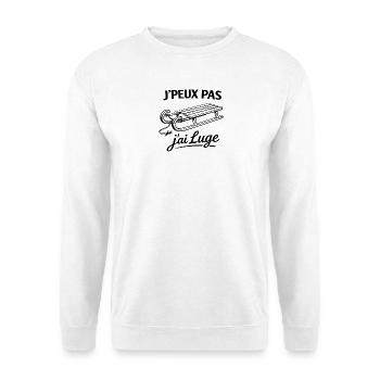 Je peux pas j’ai luge – Humour sport d’hiver neige - Sweat-shirt Unisexe - blanc - Devant