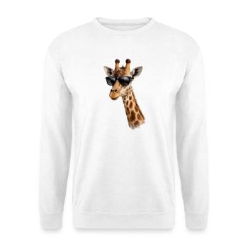 Coole Giraffe mit Sonnenbrille  - Unisex Pullover - Weiß - Vorne