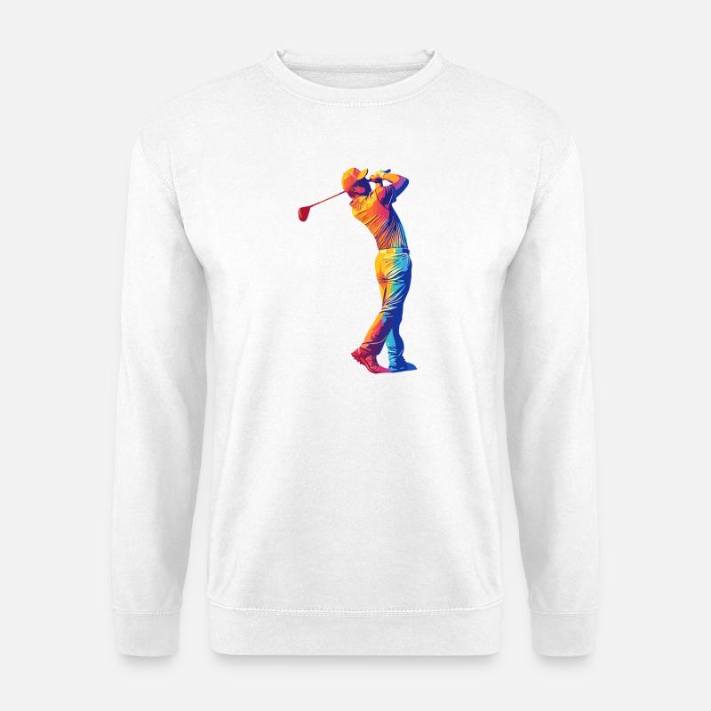Rainbow Golfer Swing - Unisex Sweatshirt - white
