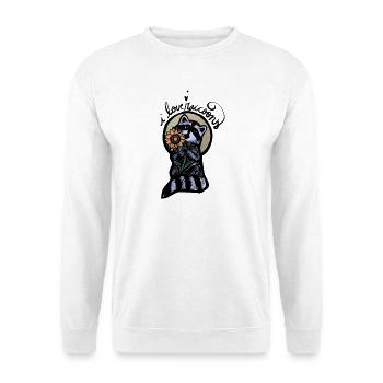 Waschbär-Sonnenblumen-Halo - Unisex Pullover - Weiß - Vorne