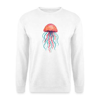 Neon-Quallen-Aquarell - Unisex Pullover - Weiß - Vorne