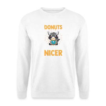 Trash Panda Donuts Makes Me Nicer Raccoon - Unisex Sweatshirt - white - Front