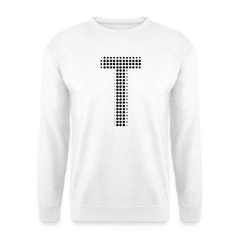 Buchstabe T – Punktmuster Initial Design - Unisex Pullover - Weiß - Vorne