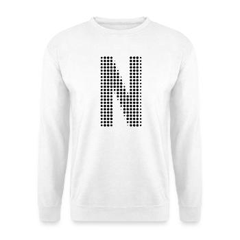 Buchstabe N – Punktmuster Initial Design - Unisex Pullover - Weiß - Vorne