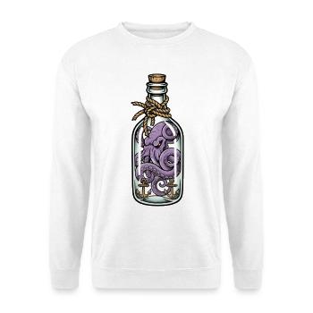 Oktopus Kraken Flaschentattoo Vintage Sea - Unisex Pullover - Weiß - Vorne