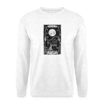 Der Mond – Die Sternennacht Gotische Tarotkarte - Unisex Pullover - Weiß - Vorne