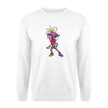 Neon Wildes Cartoon Portrait - Unisex Pullover - Weiß - Vorne