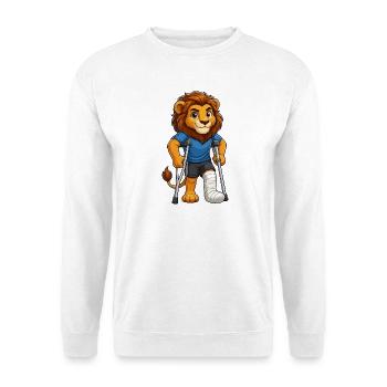 Löwenheld mit Krücken - Unisex Pullover - Weiß - Vorne