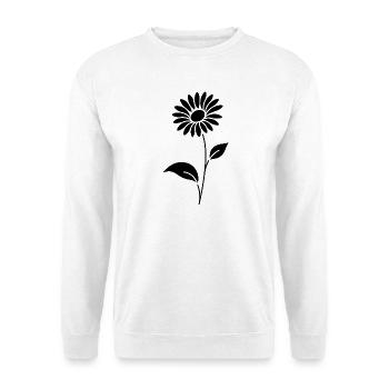 Abstrakte Blumen Silhouette Sommermotiv - Unisex Pullover - Weiß - Vorne