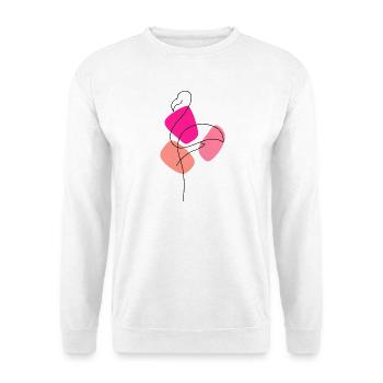 Lineart Flamingo with color background - Unisex Sweatshirt - white - Front