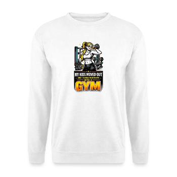 Empty Nester Kinderzimmer zum Gym - Unisex Pullover - Weiß - Vorne - Alina (178cm) & Michal (187cm)