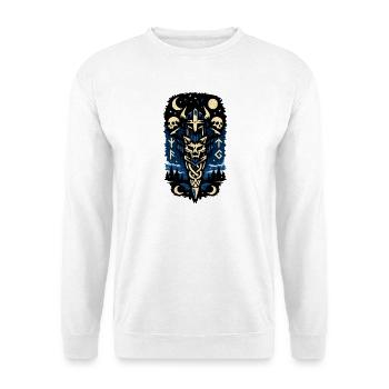 Nachtwald Wächter Sigil - Unisex Pullover - Weiß - Vorne - Alina (178cm) & Michal (187cm)