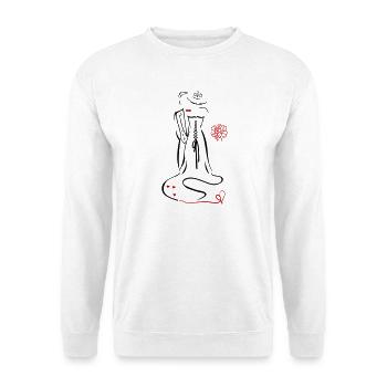 Hochzeit - Unisex Pullover - Weiß - Vorne - Alina (178cm) & Michal (187cm)