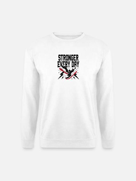 Stärkeres tägliches Fitnessdesign - Unisex Pullover - Weiß