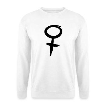 Feminismus Symbol Frau - Unisex Pullover - Weiß - Vorne - Alina (178cm) & Michal (187cm)