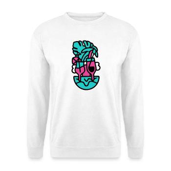 DrinkingCrew_Trend_Designs_Aug_c_Vektor_g1007 - Unisex Pullover - Weiß - Vorne - Alina (178cm) & Michal (187cm)