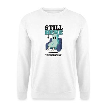 Buh Gespenst - Unisex Pullover - Weiß - Vorne - Alina (178cm) & Michal (187cm)