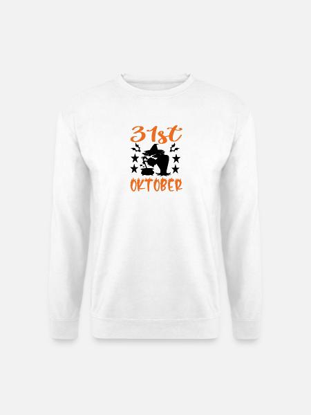 31st Oktober- Gruselmotiv für Halloween. - Unisex Pullover - Weiß