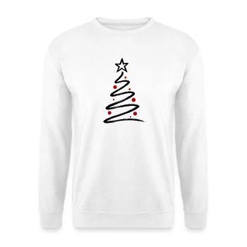 Minimal Christmas Tree 🎄 - Unisex Pullover - Weiß - Vorne - Alina (178cm) & Michal (187cm)